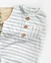 Image 2 of Baby Boy Onesie for Sitter Photoshoot | Jeremy | 9-12 months | blue stripes