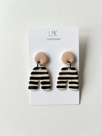 Paire de boucles d'oreilles céramique PHANTA beige