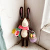 Dutch Rabbit with Basket of Eggs and Florals