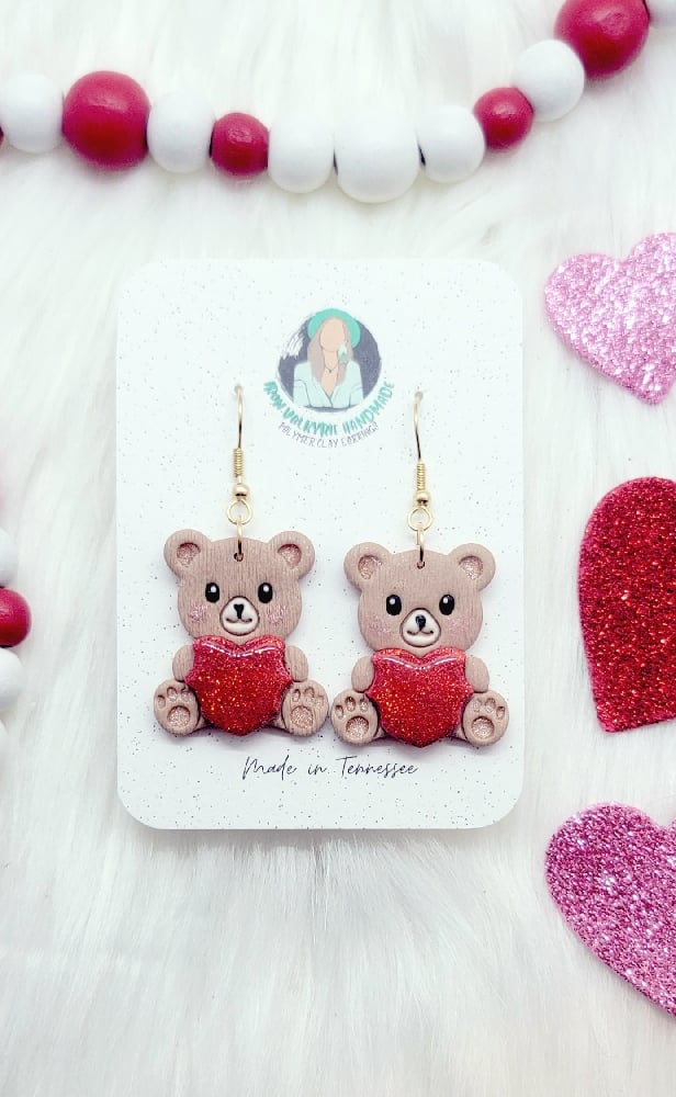Image of Teddy Heart Dangles 