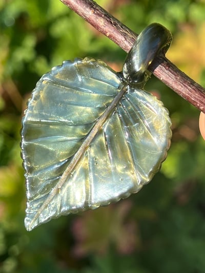 Image of Tigers Eye Leaf Pendant