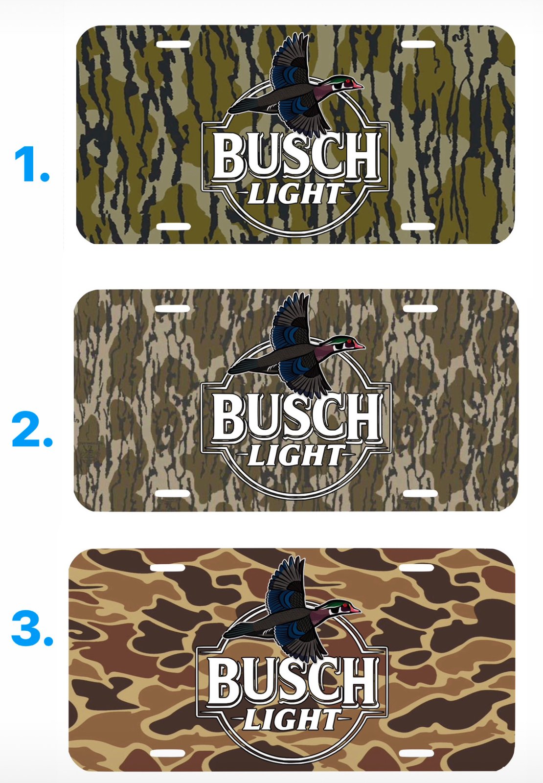Busch Light Wood Duck Flying License Plate Sub Gator