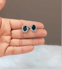 Image 2 of Emerald-American Diamond Studs