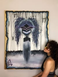Image 1 of Monkey Hear No Evil Signed Art Print 8.5x11" or Original Painting 36x48"
