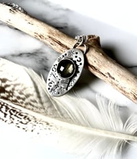 Image 1 of Handmade Sterling Silver Fortune Teller Crystal Ball Celestial Pendant 925