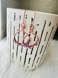Image 3 of Amethyst (Copper) Small Hoop Earrings