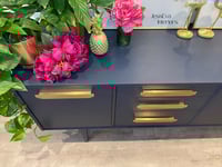 Image 9 of Navy blue mid century modern Nathan SIDEBOARD, DRINKS / COCKTAIL CABINET / TV CABINET