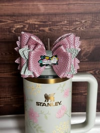 Image 2 of Spring Blossom Tumbler Straw Topper Bow