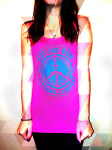 Image of PEACE AND ANCHORS TANK - HOT PINK 
