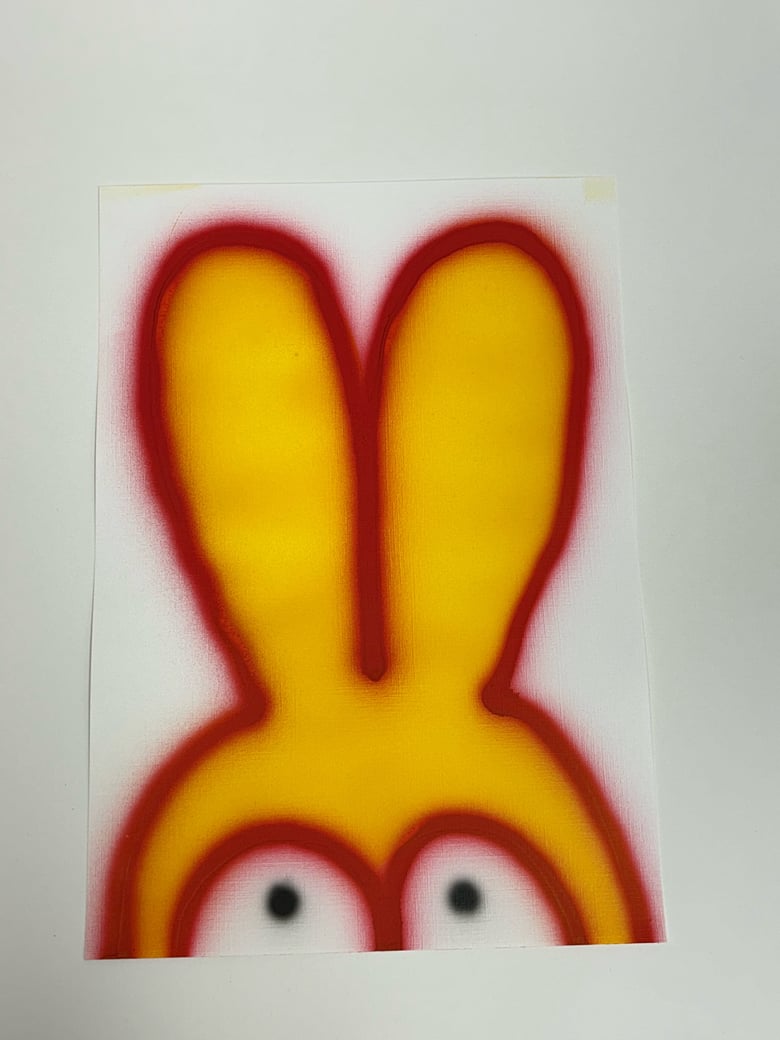 Image of  Bunt the rabbit airbrush painting 