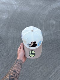 Image 3 of SKY BLUE BRIM TRI TONE CREAM MONTREAL EXPOS CUSTOM FITTED CAP