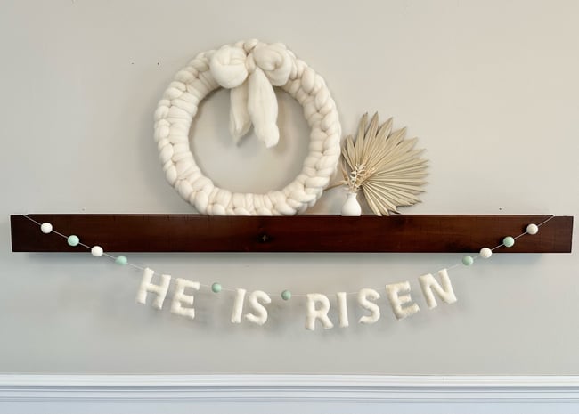 He Is Risen Garland - Robin’s Egg