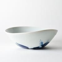 Image 1 of small blue and white bowl