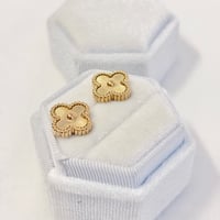 Image 3 of Gold Clover Earrings