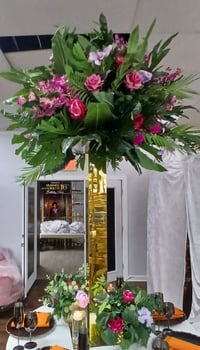 Image 2 of Tropical flower balls (green, lavender and purple  100cm for rent only 