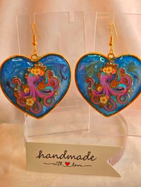 Image 5 of Handcrafted Resin Octopus Earrings 