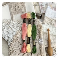 Image 5 of Slow stitch kit in a gorgeous vintage french lace pouch