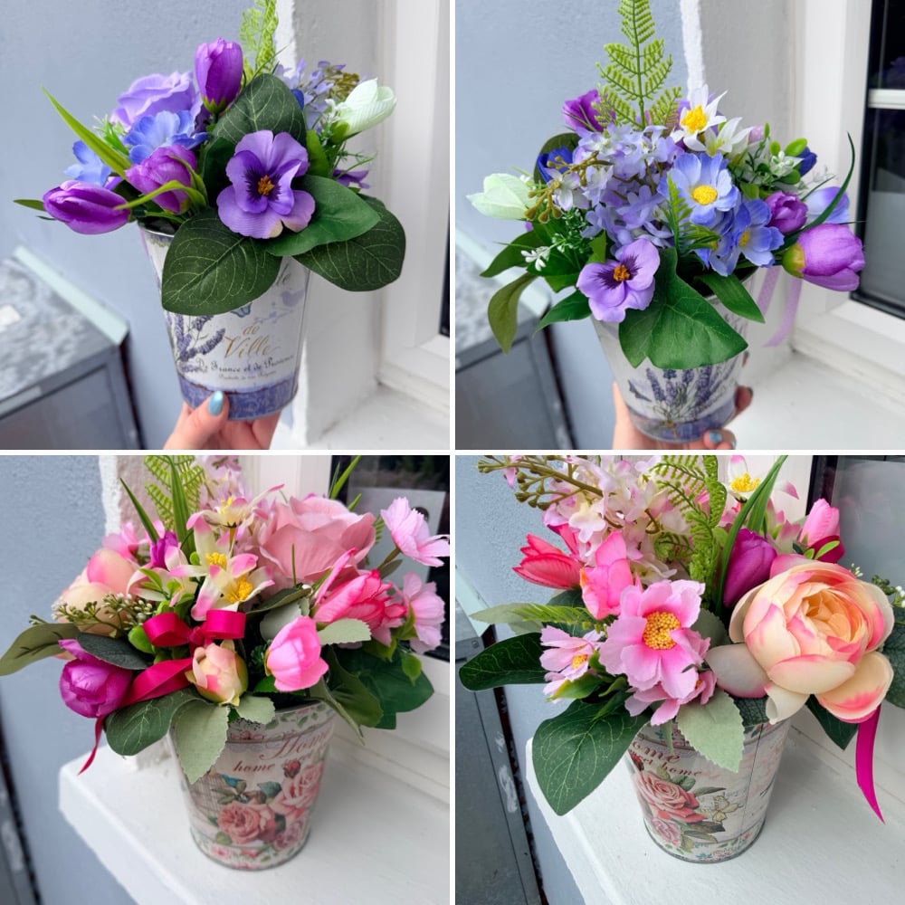 Image of Floral Tin Pot 