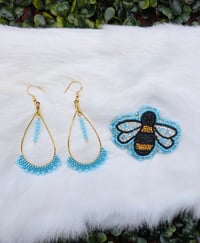Image 1 of Bee 🐝 pin with matching earrings