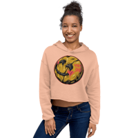 Image 2 of FAKE SMILE PRINTED CROP HOODIE