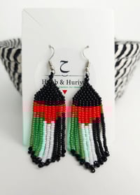 Image 1 of Flag/Watermelon Earings, Twist & Tie Made in Egypt 