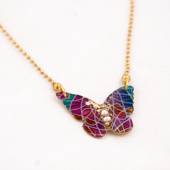 Image of Vitraux Butterfly Necklace