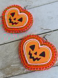 Image 2 of Pumpkin Heart earrings 