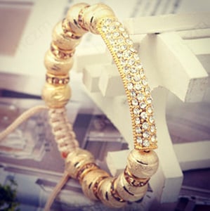 Image of Bracelet Golden Diamond Line Long