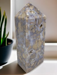 Image 2 of 3.7lb Blue Flower Agate Crystal 8" Tower
