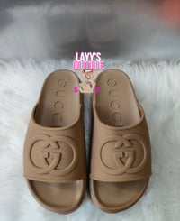 Brown GG Platform Sandals 