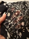 90s Anna Sui silk chiffon black and white bohemian dress