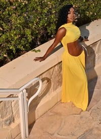 Image 5 of Ari lace up side slit dress