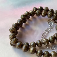 Image 1 of faceted brown pearl necklace