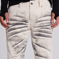 Image 4 of Y2K Arctic White Drift Flared Trumpet Jeans Retro Washed High Street Hip Hop Wide Leg Pants Gothic S
