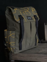 Image 1 of Wavy Embroidered Lidded Backpack 