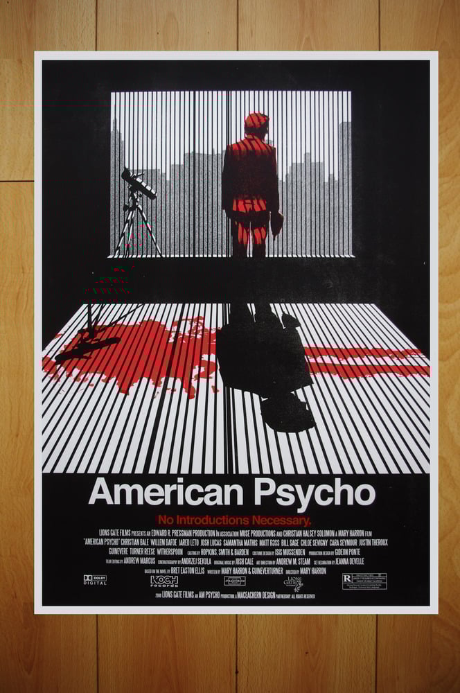 Image of American Psycho 21"x29" silkscreen print ORIGINAL RUN