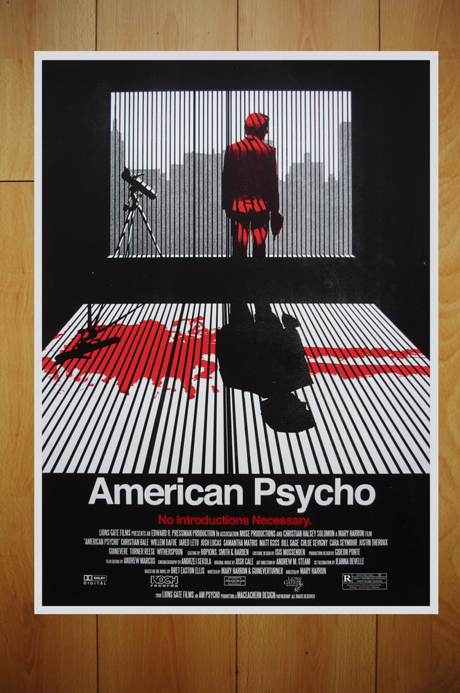 Image of American Psycho 21"x29" silkscreen print ORIGINAL RUN