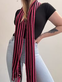 Image 1 of 00s Pink striped scarf 