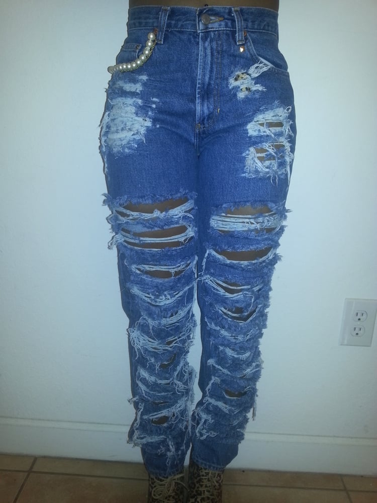 Image of Cut Up Custom Jeans