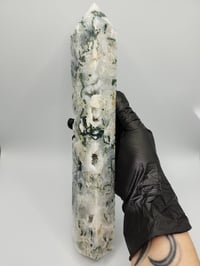Image 4 of Moss Agate 6 Point Druzy Crystal Tower - 2 Styles 
