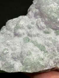 Image 4 of Green & Purple Cubic Fluorite With Druzy White Quartz Specimen #2400