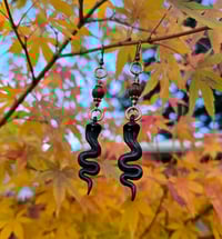 Image 4 of Jasper Night Serpent Earrings 