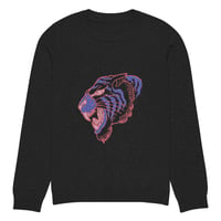 Image 7 of Tiger Blue/Pink Knitted crew neck sweater