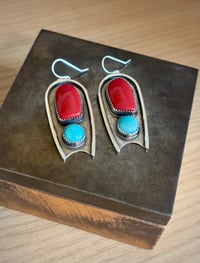 Image 2 of Rosarita + Amazonite Earrings 