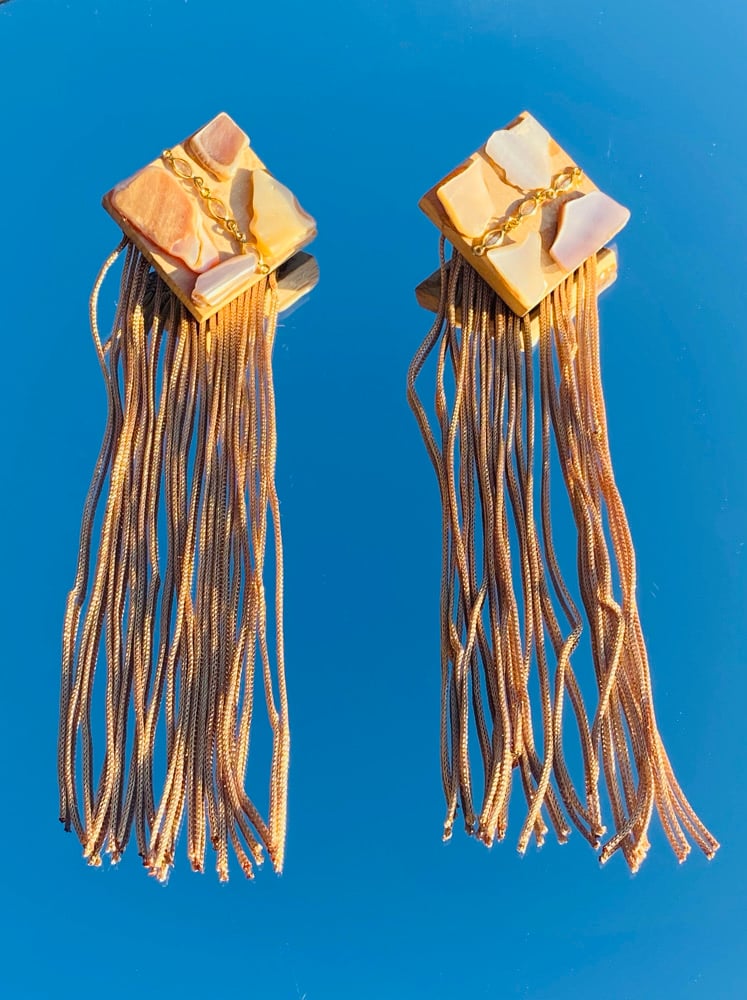 Image of Nature Falls Fringe Earrings (One of a Kind)