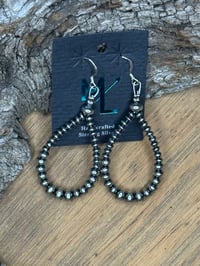 Image 1 of 3mm-6mm Saucer Sterling Silver Pearl Teardrop Earrings