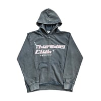Image 1 of GREY/PINK STONEWASH HOODIE