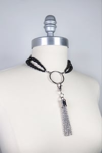 Image 1 of Teardrop shape necklace with O rings and tassel