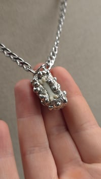Image 4 of Fox toe bone soldered silver necklace 