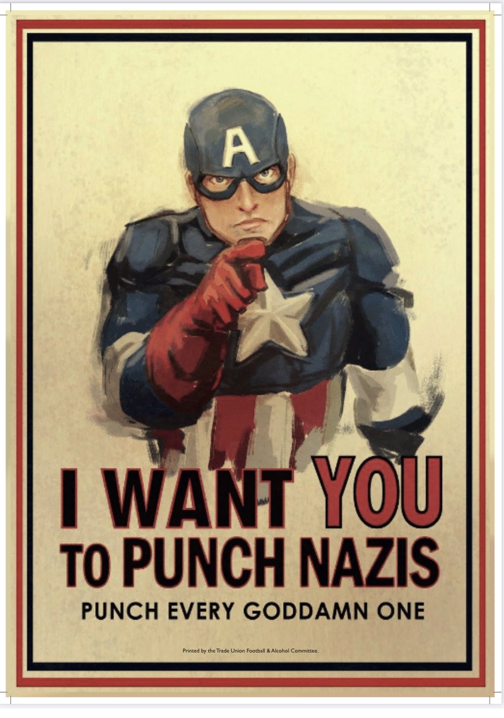 'Punch A Nazi' A3 Poster